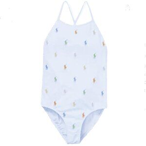 Polo Ralph Lauren Polo Pony One-Piece Swimsuit in Rainbow Big Kid Size 12 - NWT